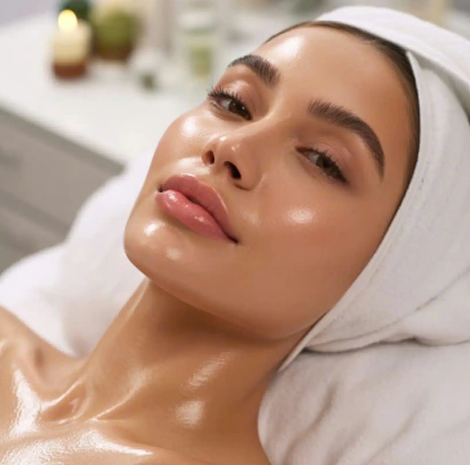 Lëkurë e hidratuar dhe me shkëlqim pas trajtimit Glass Skin